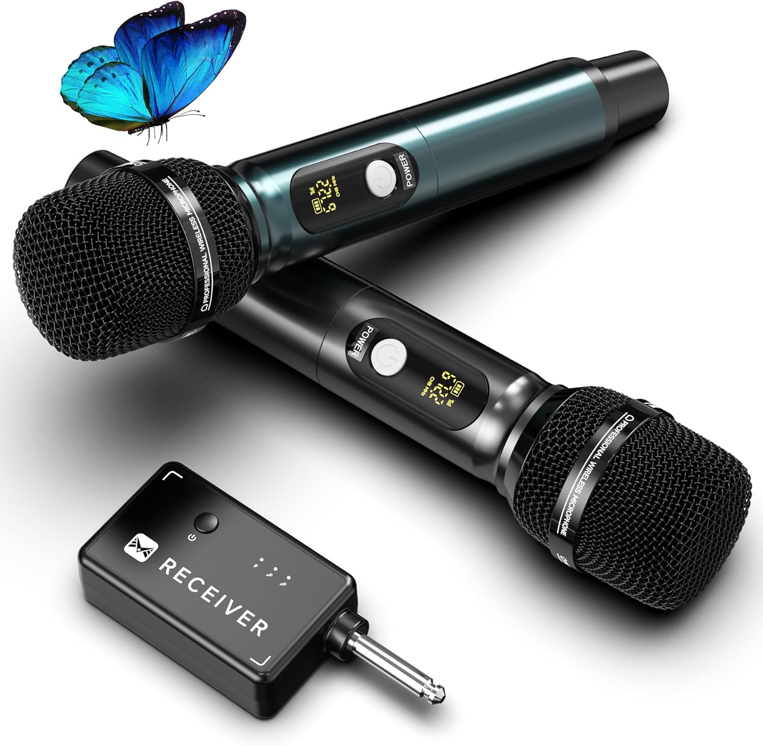 Professional UHF Dual Wireless Microphone for Singing & Speech