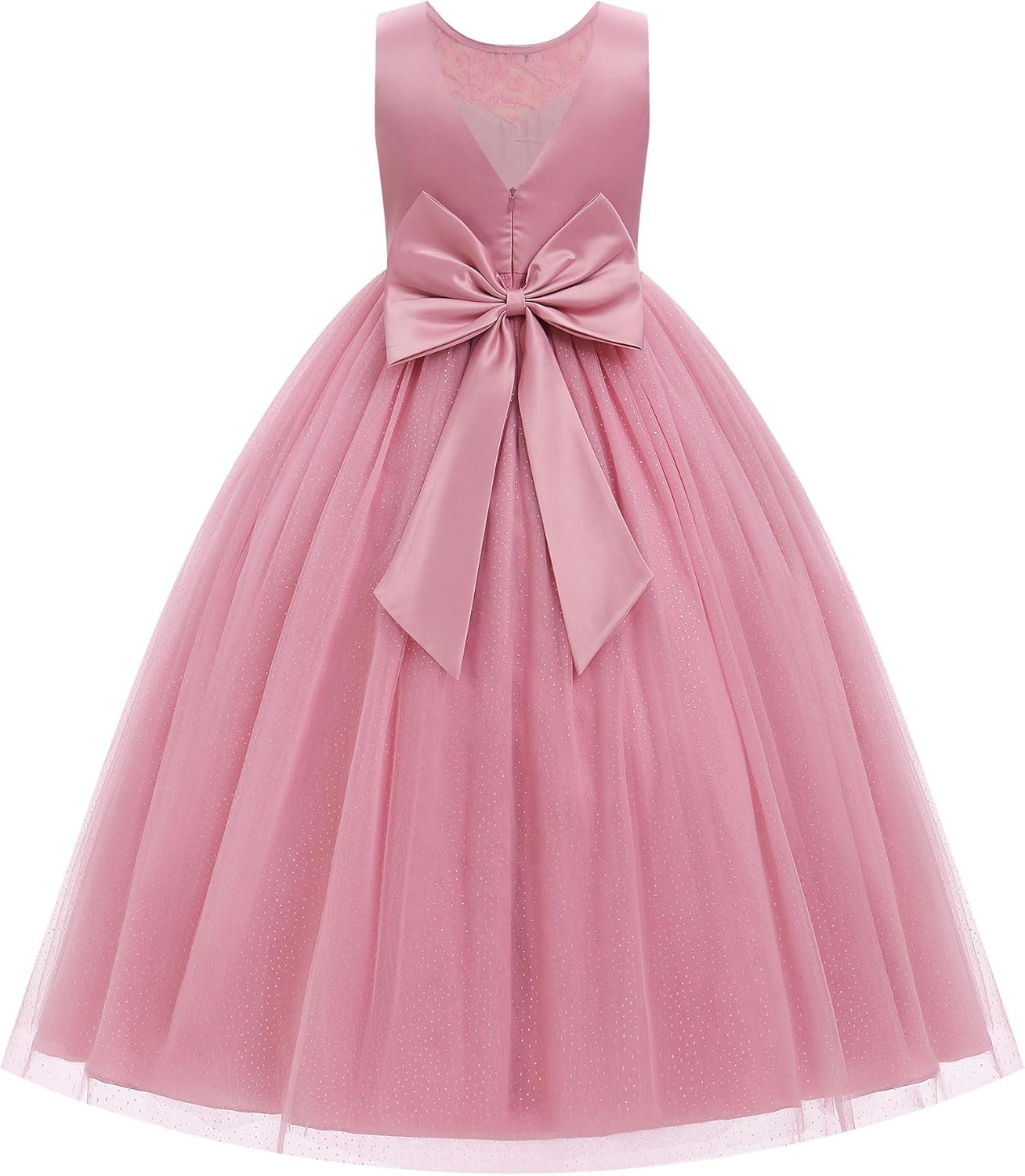 IDOPIP Flower Girl Dress Long Sequin Appliques for Kids