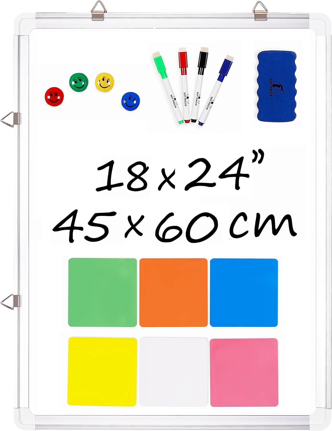 Whiteboard Set - 24 x 18 in Dry Erase Board for Home Office