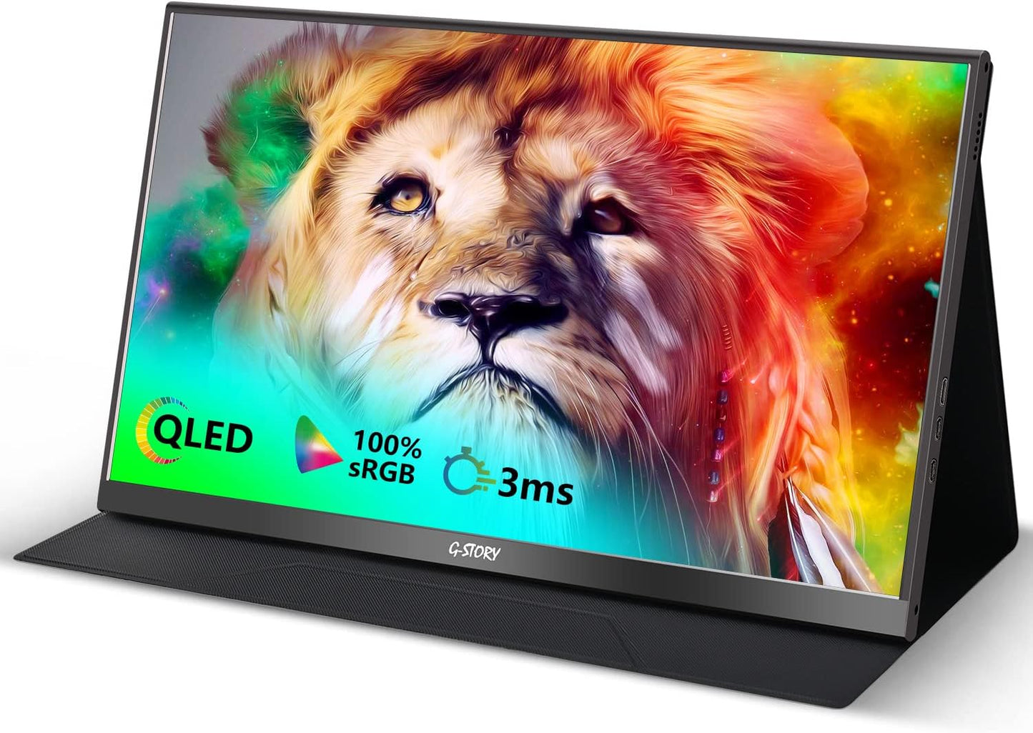QLED 1080P Portable Monitor - Vibrant Colors & Frameless Design