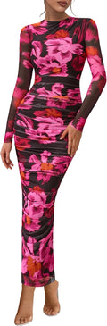 PRETTYGARDEN Women's Long Sleeve Maxi Dress for Fall