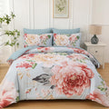 Floral Bed in a Bag 7 Pieces Comforter Set for Queen Size