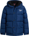 Boys Puffer Jacket Heavyweight Wind & Water Resistant Hooded Coat Warm