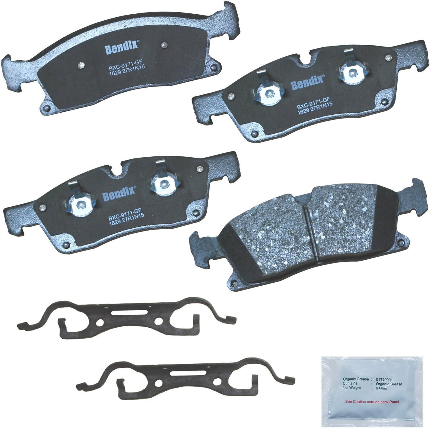 Bendix Priority1 CFC1629 Ceramic Front Brake Pads for Vehicles