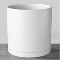 FaithLand 10-Inch Modern Cylinder Planter - Durable Matte White
