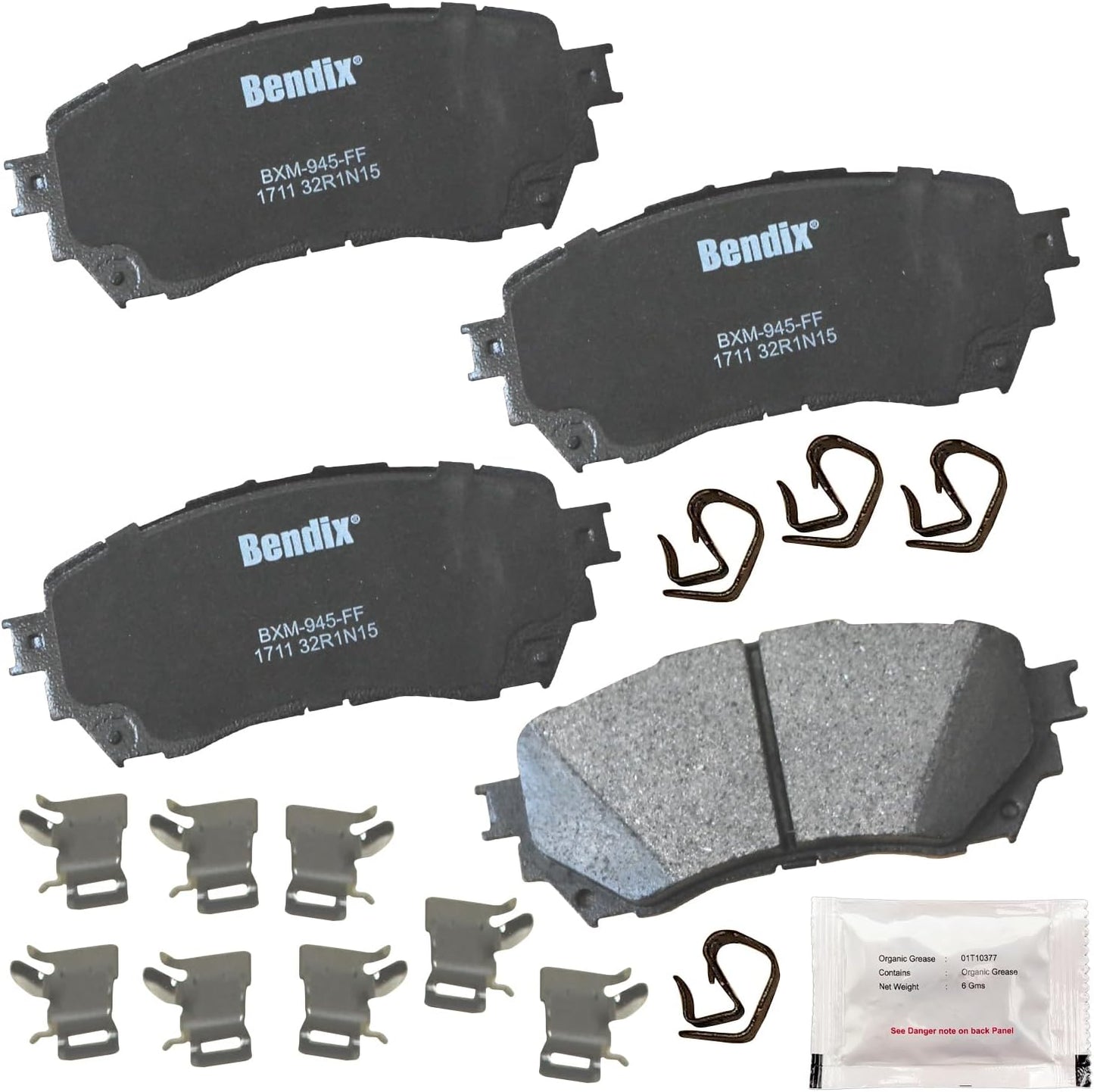 Bendix Priority1 CFM1711 Semi-Metallic Brake Pads for Mazda 6