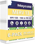 Maycold 20x20x1 Pleated Air Filter MERV 13 - High Efficiency
