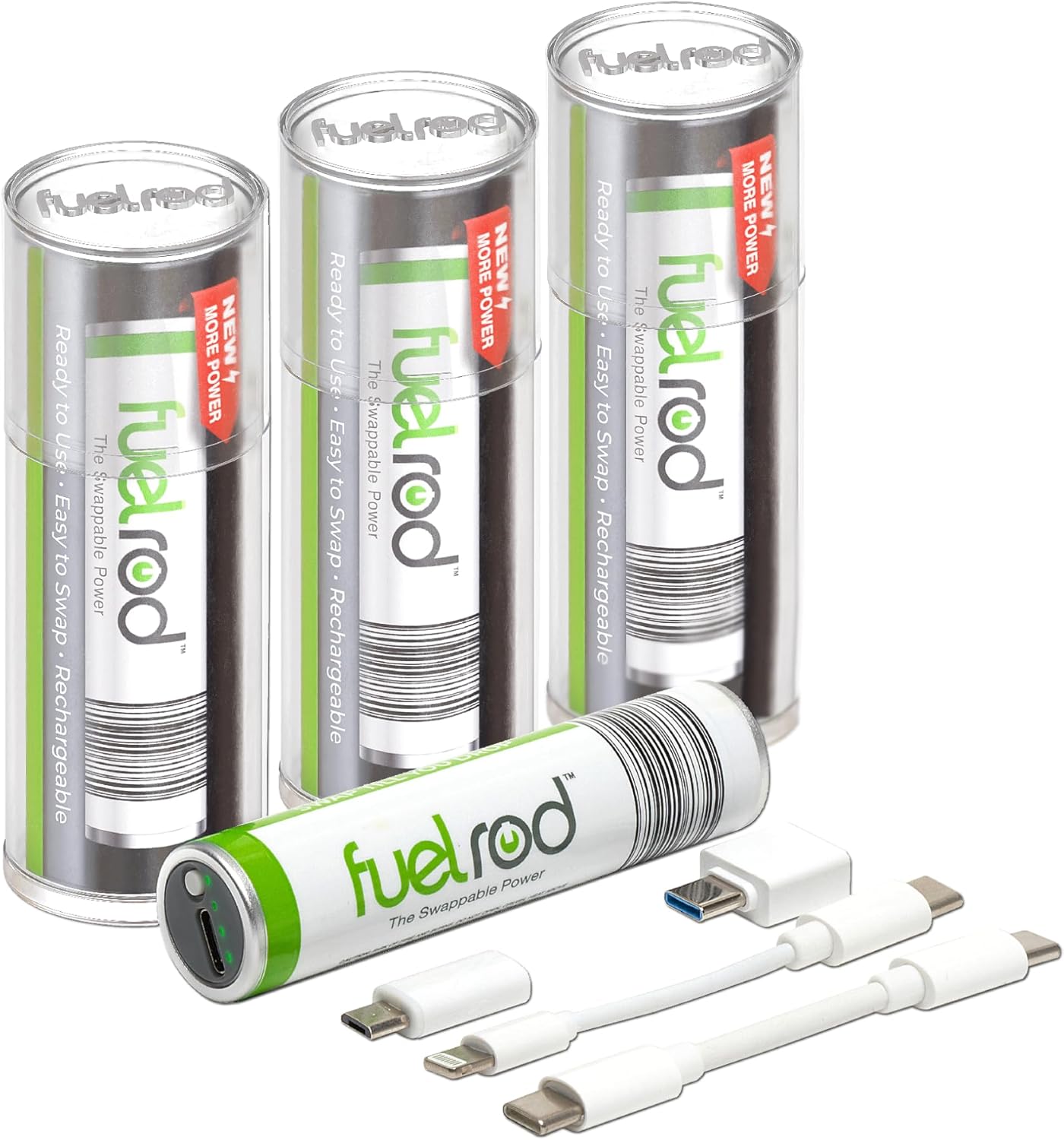 FuelRod USB-C Portable Charger Kit - Power Bank Pack of 3