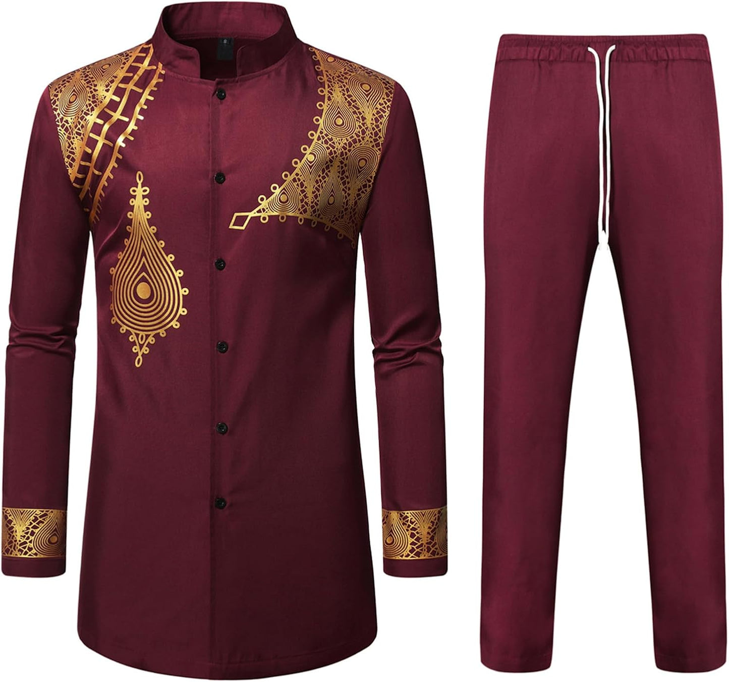 ZEROYAA Men's Traditional Suit: Stylish African Dashiki Outfit