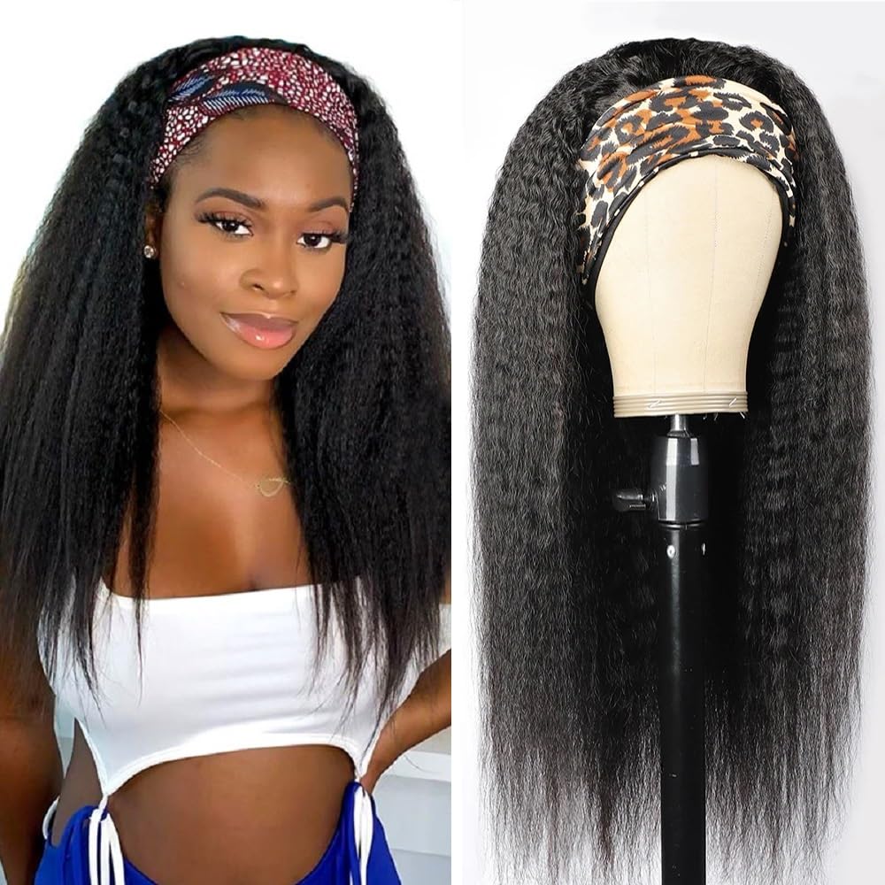 Kinky Straight Headband Wig for Black Women - 16 Inch Style