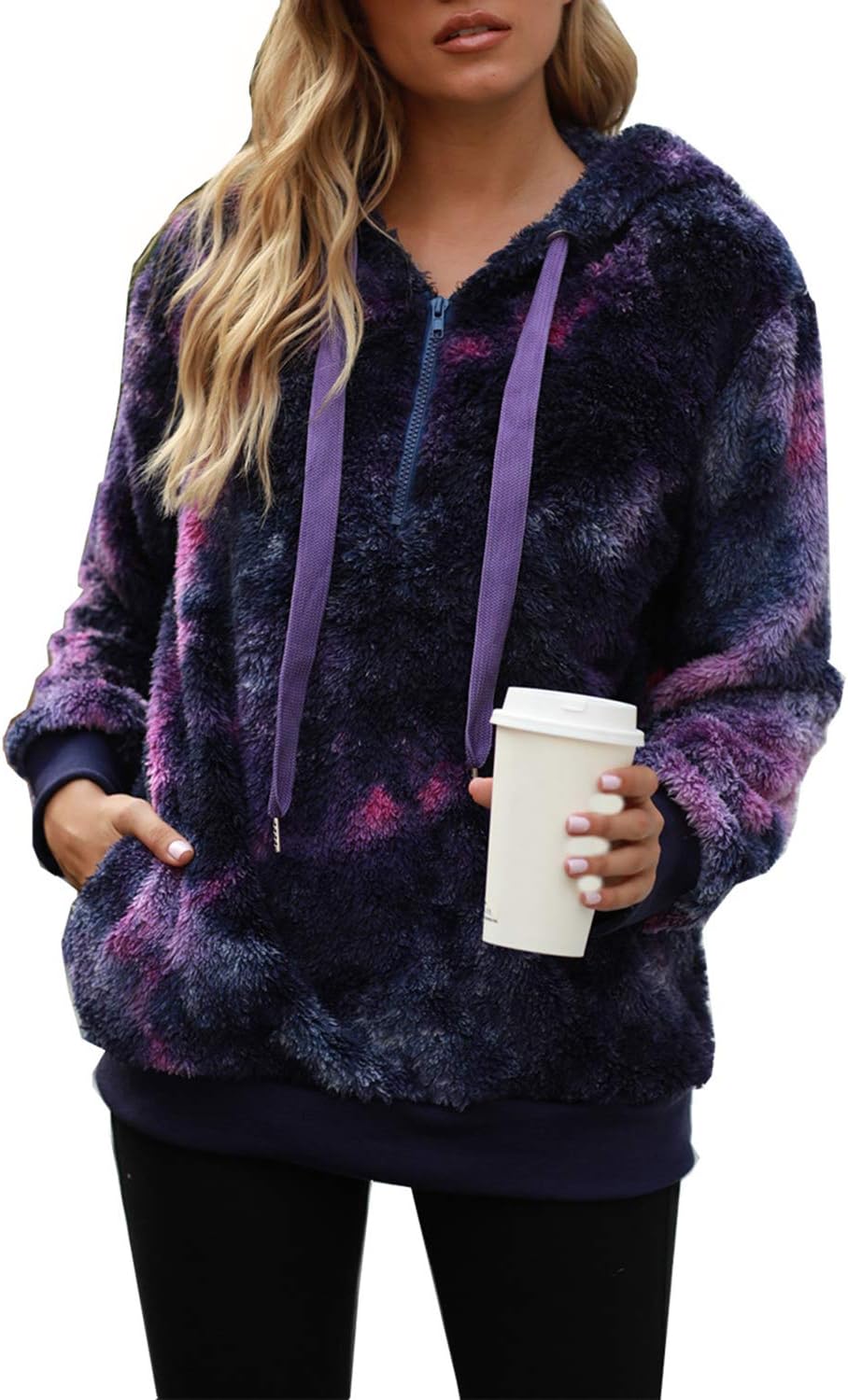 Oversized Sherpa Pullover Hoodie for Women - Cozy & Stylish