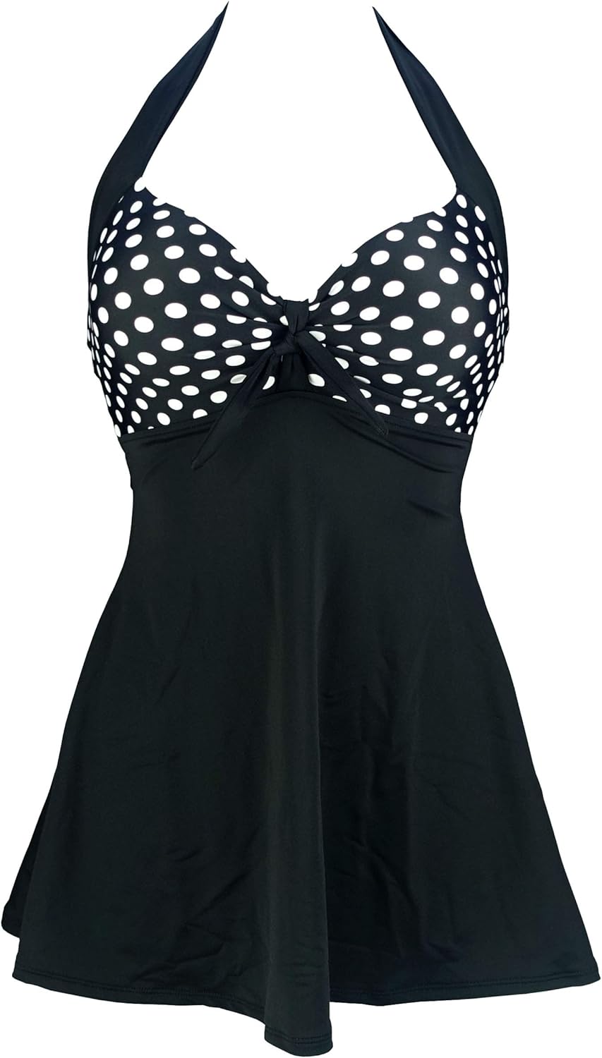 Vintage Sailor Pin Up Swimsuit Retro One Piece Skirtini Cover Up