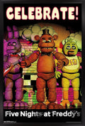 Five Nights at Freddys Celebrate Wall Poster - Framed 22.375 in x 34