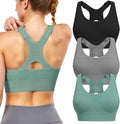 Adjustable Sports Bras for Women 3 Pack - High Support Padded