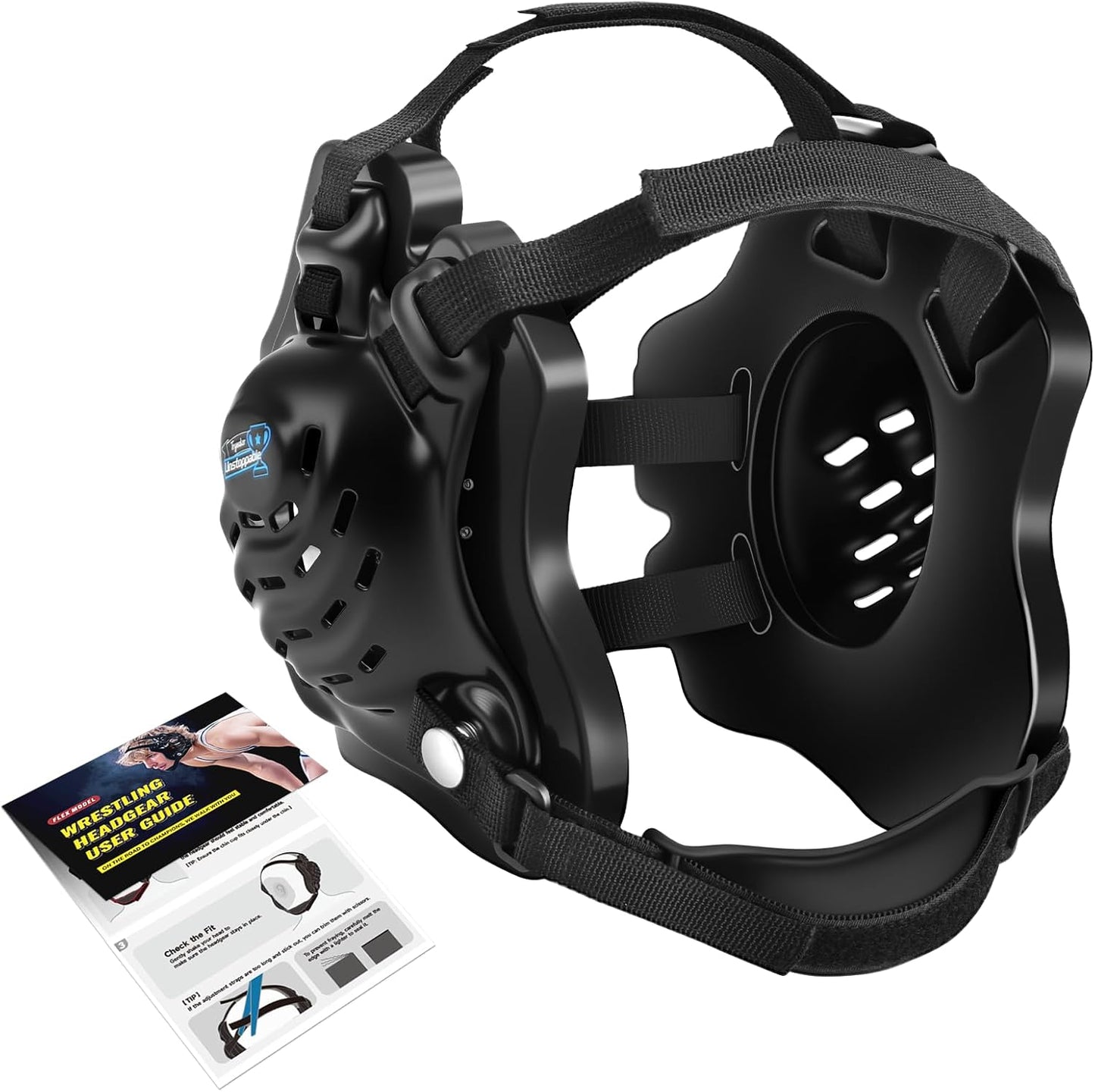 Wrestling Headgear with Chin Cup and Dual-Layer Ear Guard