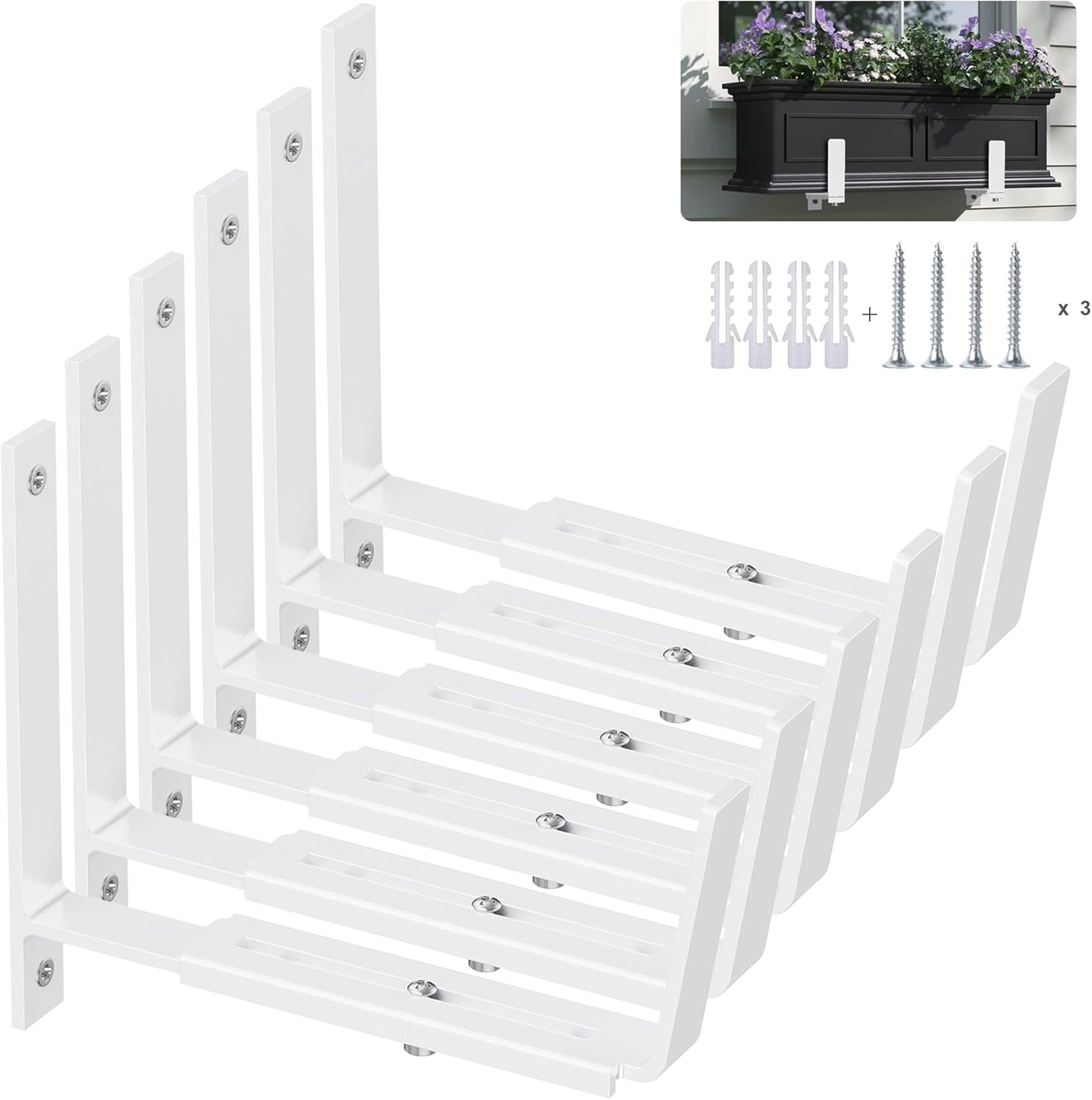Adjustable Planter Brackets for Window Boxes and Gardens