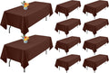 Table Cloth Brown Tablecloth 60 x 102 in 10 Pack - Wrinkle Resistant
