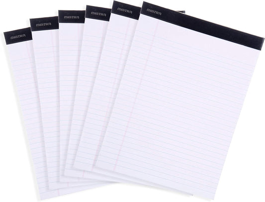Mintra Legal Pads - 6pk WIDE RULED - High-Quality Notebook Paper