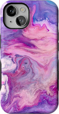 Casely iPhone 14 Case Tie Dying Over You Purple Marble - Bold