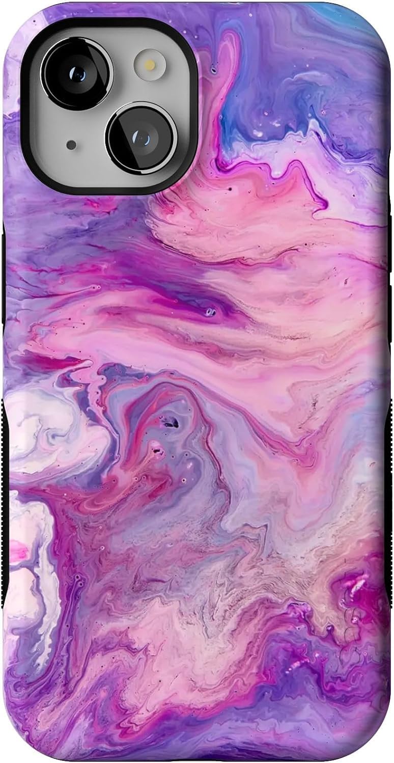 Casely iPhone 14 Case - Tie Dying Over You Purple Marble Design