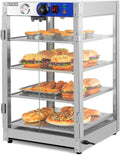 ROVSUN 4-Tier Commercial Food Warmer Countertop - Bright Display, Fast
