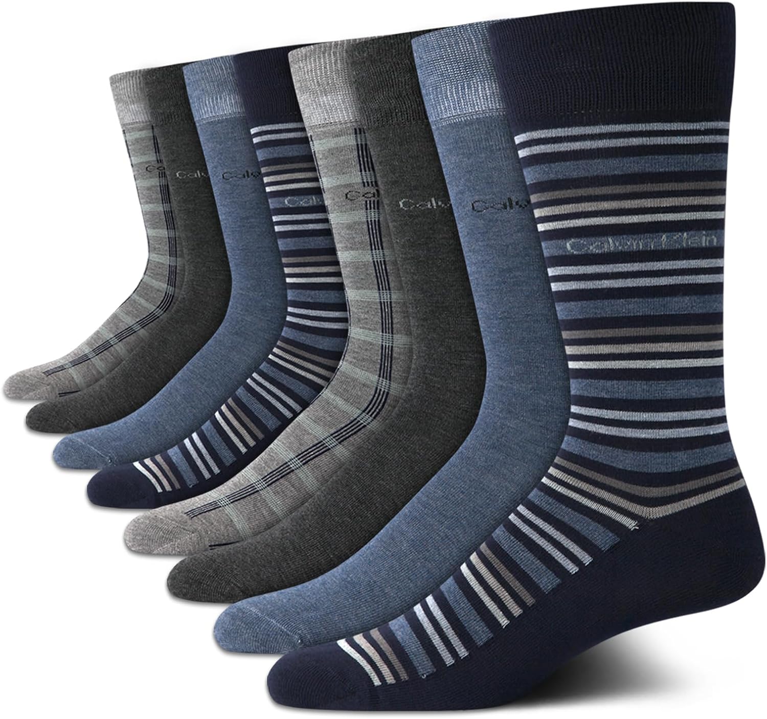 Calvin Klein Men's Dress Socks - Breathable Cotton Blend Crew