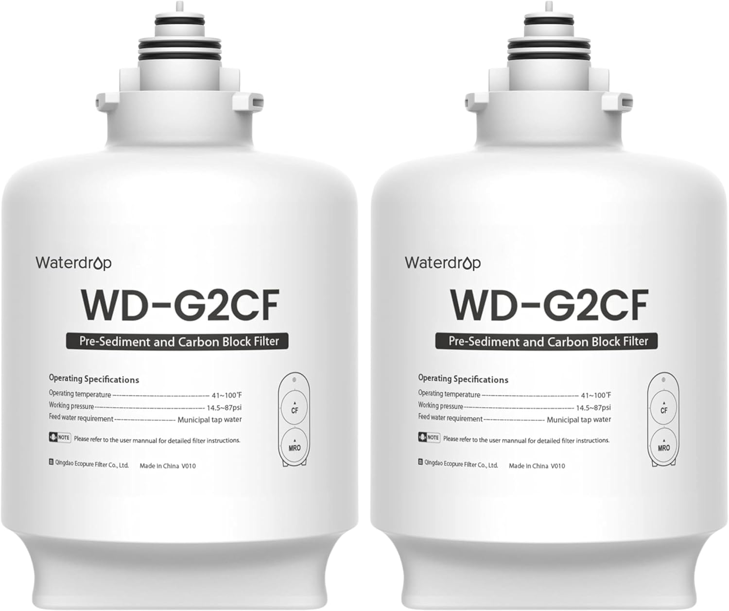 Waterdrop WD-G2CF Filter Replacement for Reverse Osmosis System