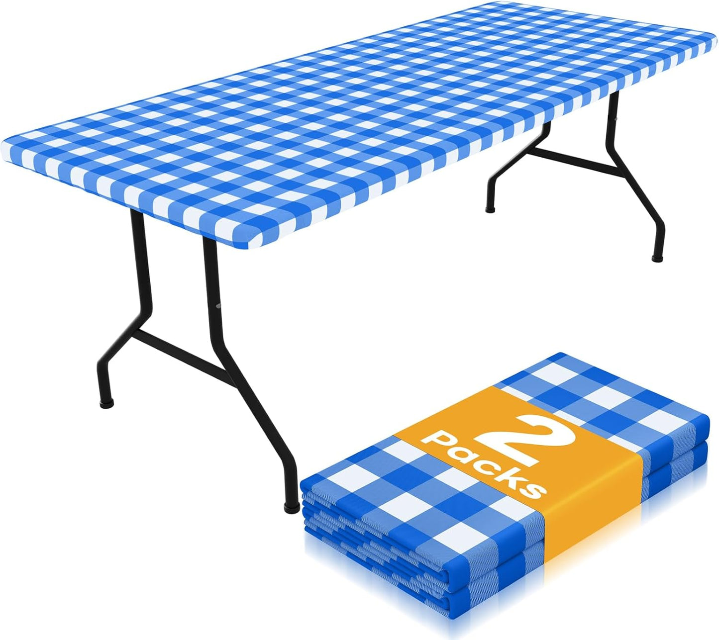 Smiry Picnic Table Cloth 2 Pack for 8FT Rectangle Tables