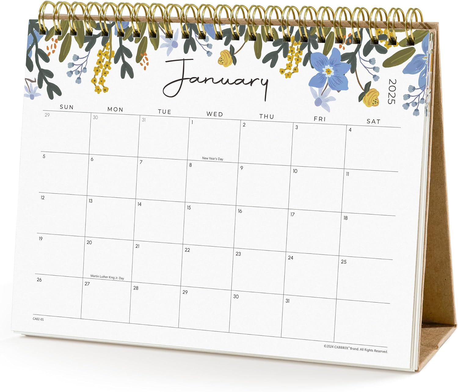 2025-2026 Flip Desk Calendar with Stickers, Flower Design - Stay Organized!