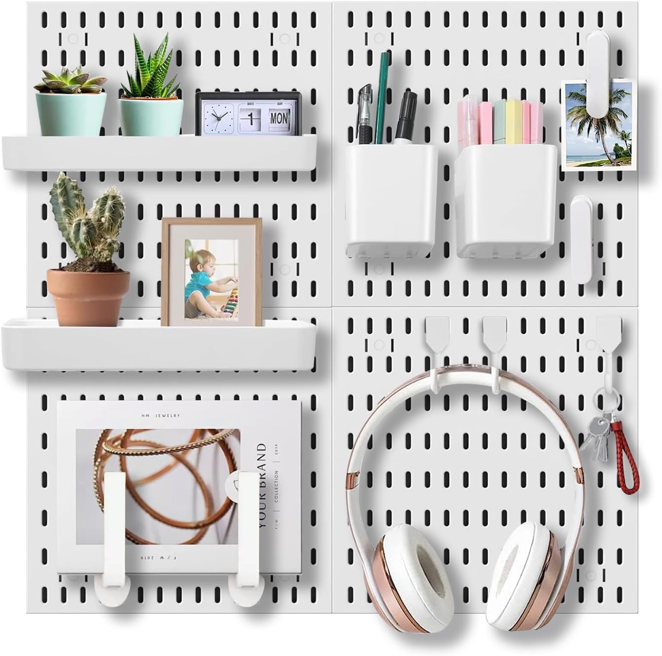 Wall Organizer Peg Board for Gaming and Office Spaces