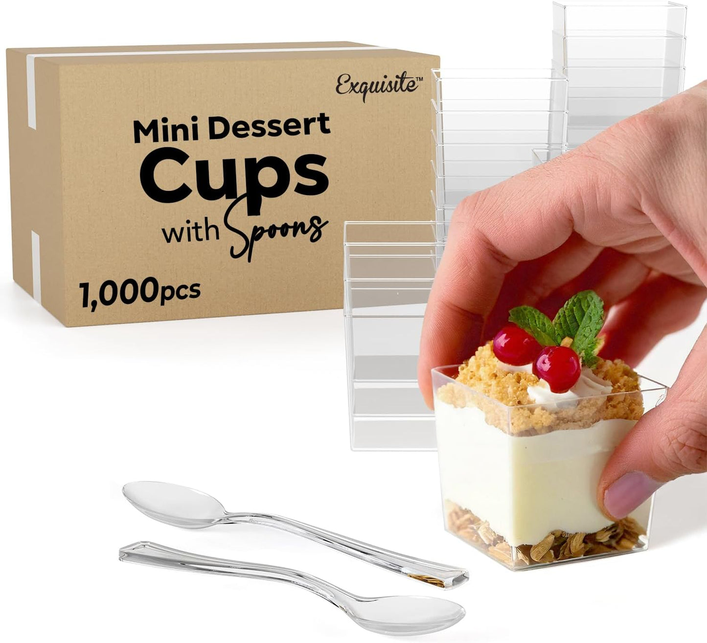 Mini Dessert Cups With Spoons - Perfect For Any Occasion