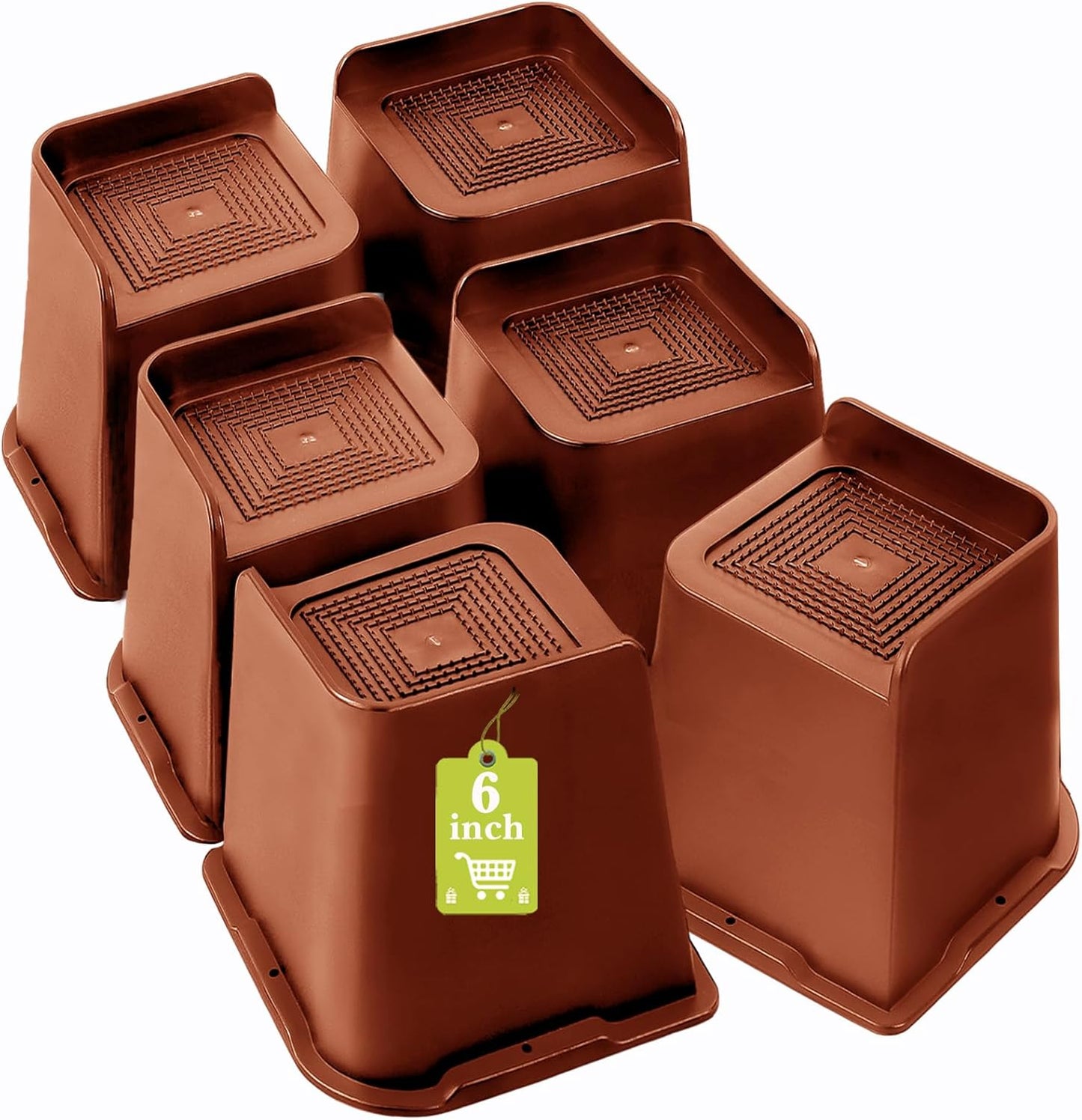 Yookwutar 6 Inch Bed Risers for Heavy Duty Furniture Support
