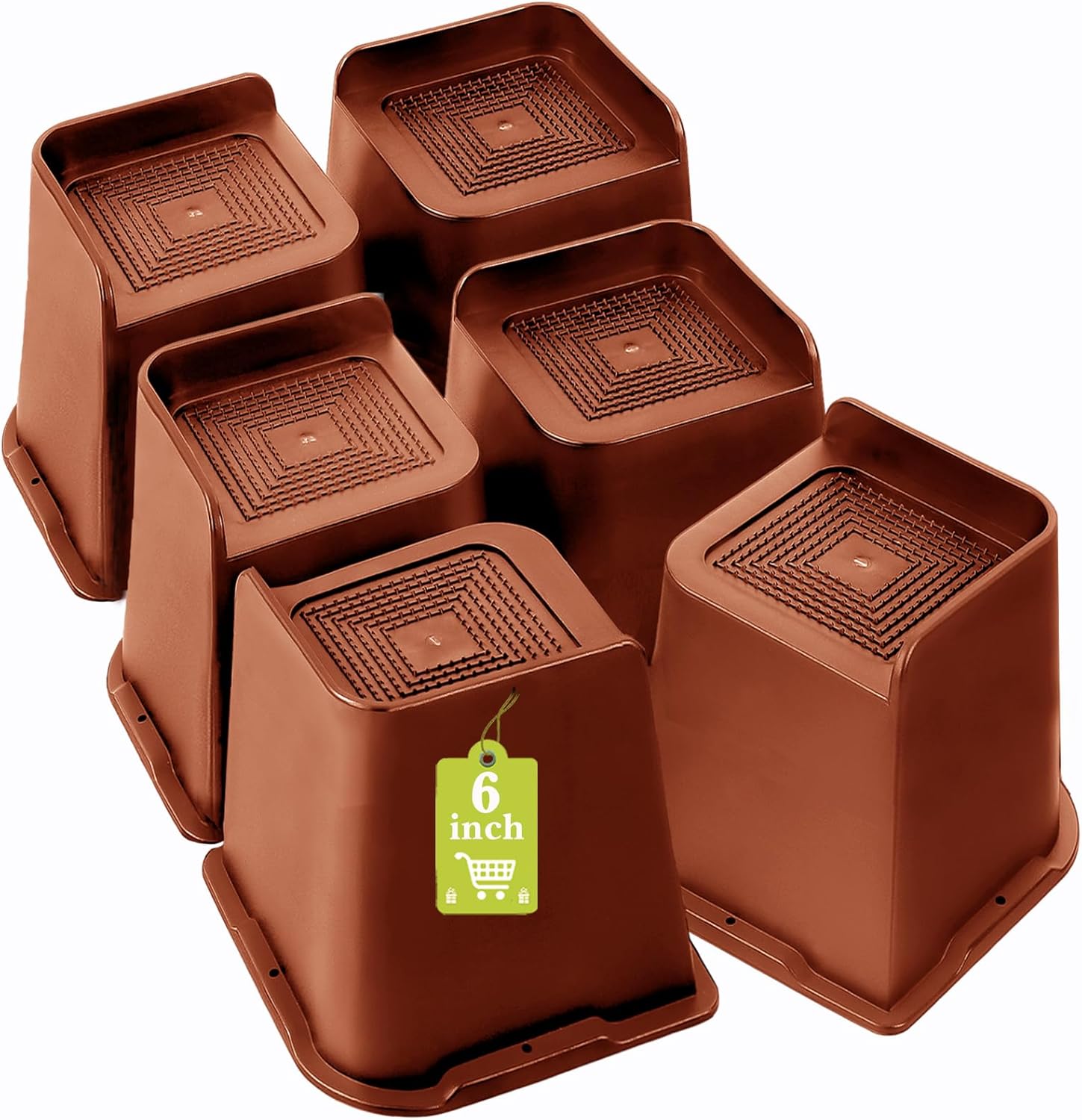 Yookwutar 6 Inch Bed Risers for Heavy Duty Furniture Support