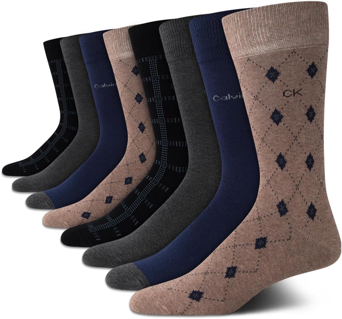 Calvin Klein Men's Dress Socks - Breathable Cotton Crew Socks
