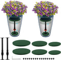 2 Pack Adjustable Height Plant Risers for Inside Pots - Stable Wood