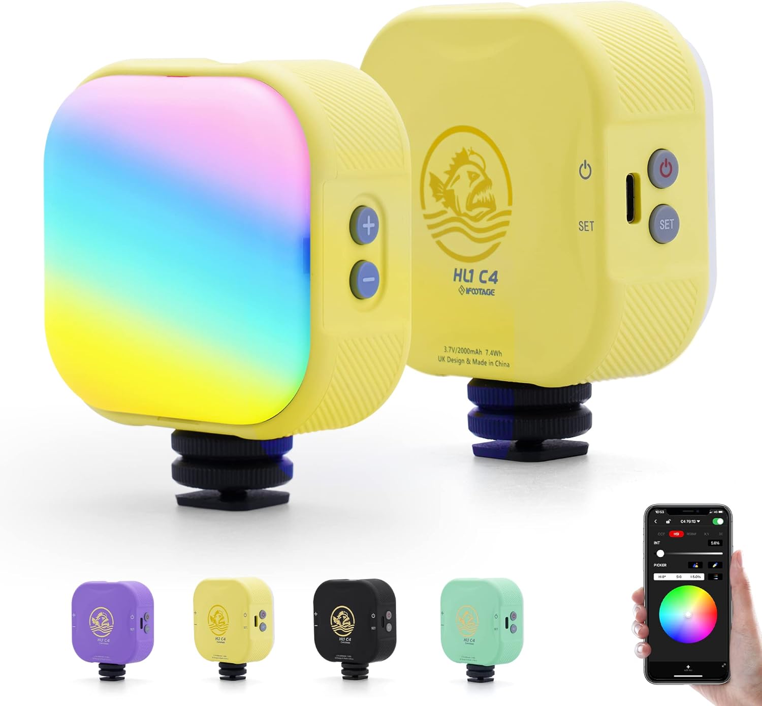 IFOOTAGE RGBW LED Camera Light with Smart APP Control Features