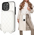 Bocasal White Crossbody Wallet Case for iPhone 16 Pro Max - RFID
