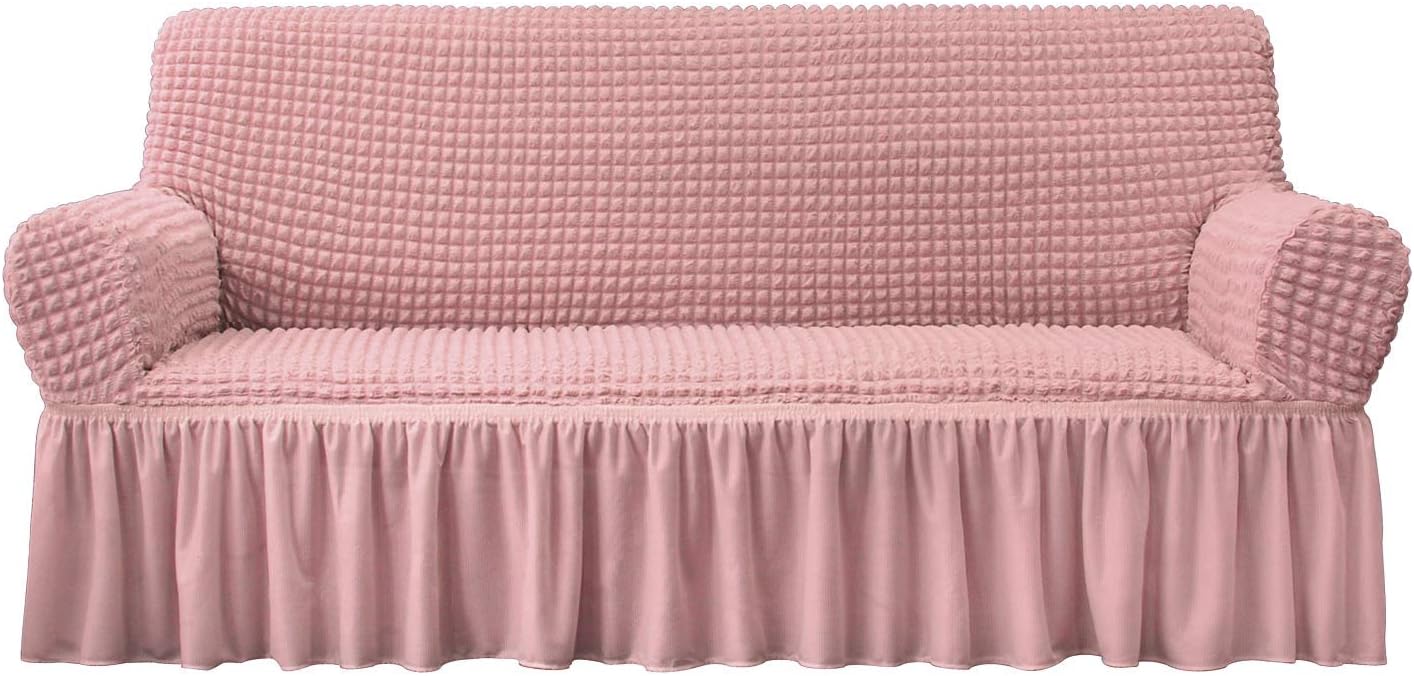 NICEEC Pink Sofa Slipcover for 3 Seater Couch - Durable & Stylish