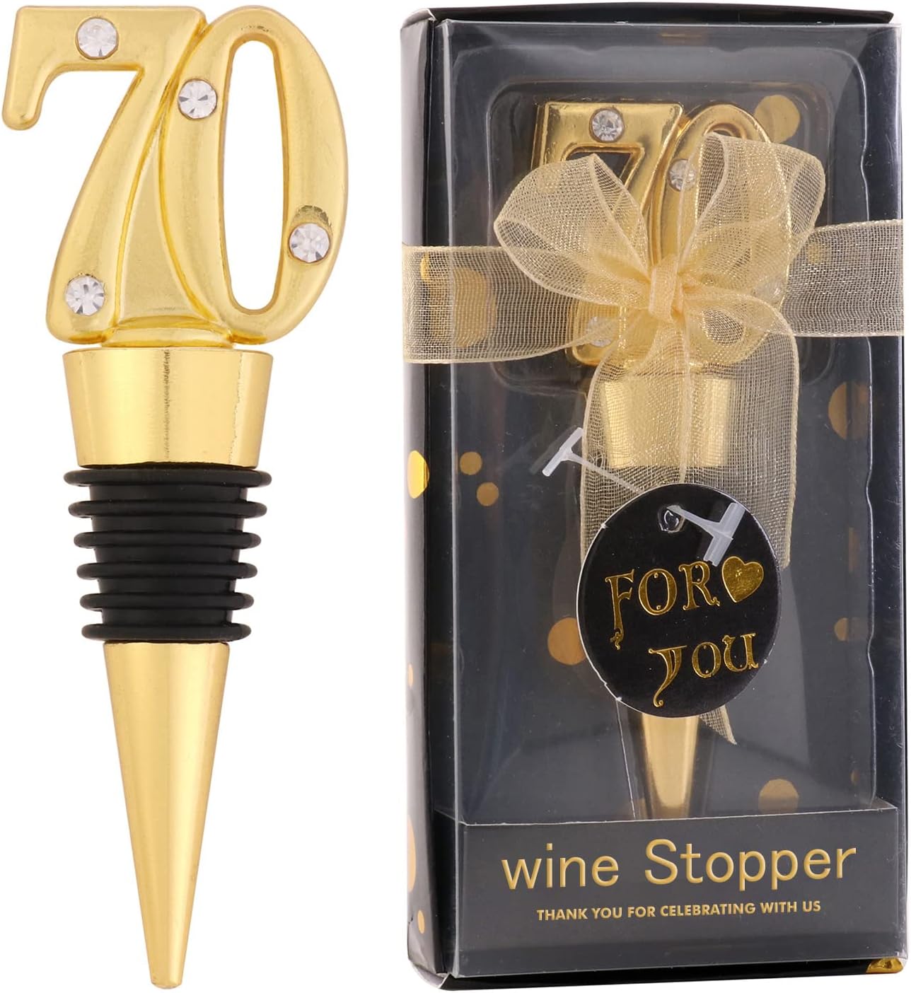 24 Pack 70th Birthday Party Favors with Black and Gold Theme