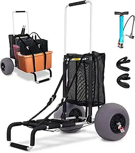 VEVOR Beach Carts for Sand with Adjustable Height and Wheels