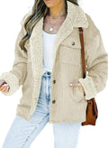 Dokotoo Corduroy Sherpa Jacket for Women - Warm Lightweight Coat
