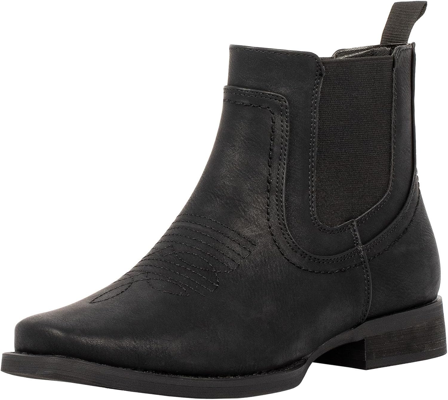 Stylish Ankle Cowboy Boots for Men with Square Toe Design
