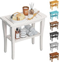 Bamboo Shower Bench Stool with Storage Shelf - Waterproof Bath Seat