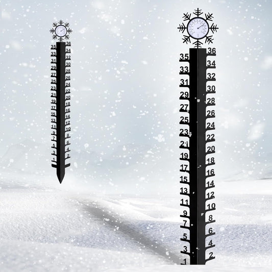 36 Inch Snow Gauge Outdoor with Thermometer for Yard Use