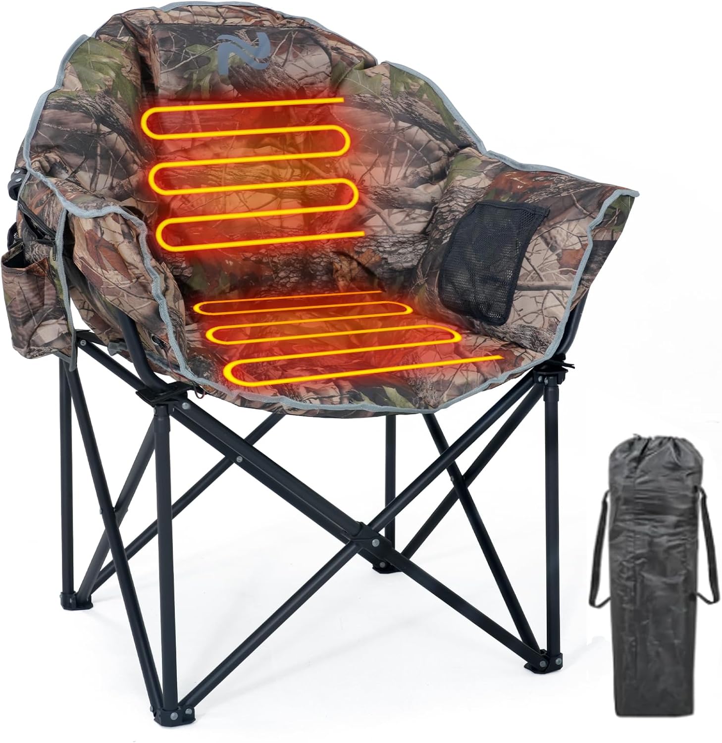 Oversized Heated Camping Chair with 3 Heat Levels for Comfort