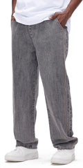Mens Baggy Jeans Elastic Waisted Denim Pants - Comfortable Loose