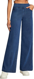 Wide Leg Jeans High Waist Pull On Baggy Jeans for Women