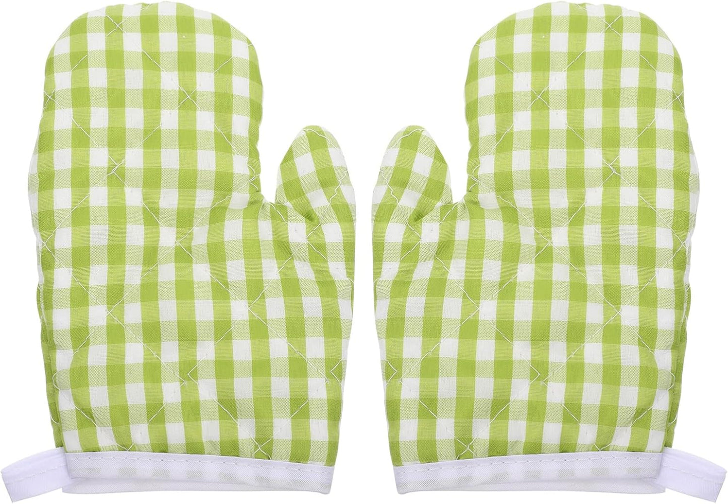 DOITOOL 2Pcs Red Check Kitchen Oven Mitts - Safe Baking!
