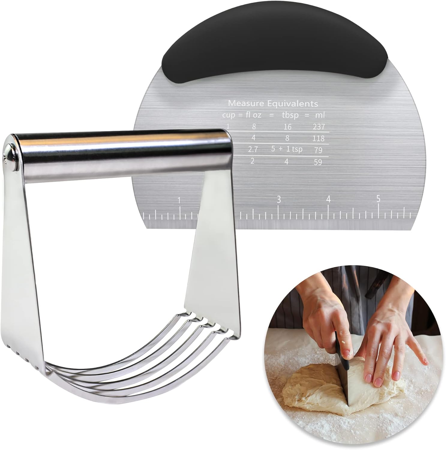 Heavy Duty Stainless Steel Pastry Cutter - Comfortable & Dishwasher Safe