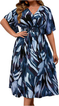 Floerns Women's Plus Size Boho Floral V Neck Long Dress (Style 8KZH)